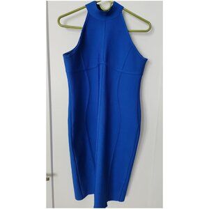 Blue Hatler Neck Dress